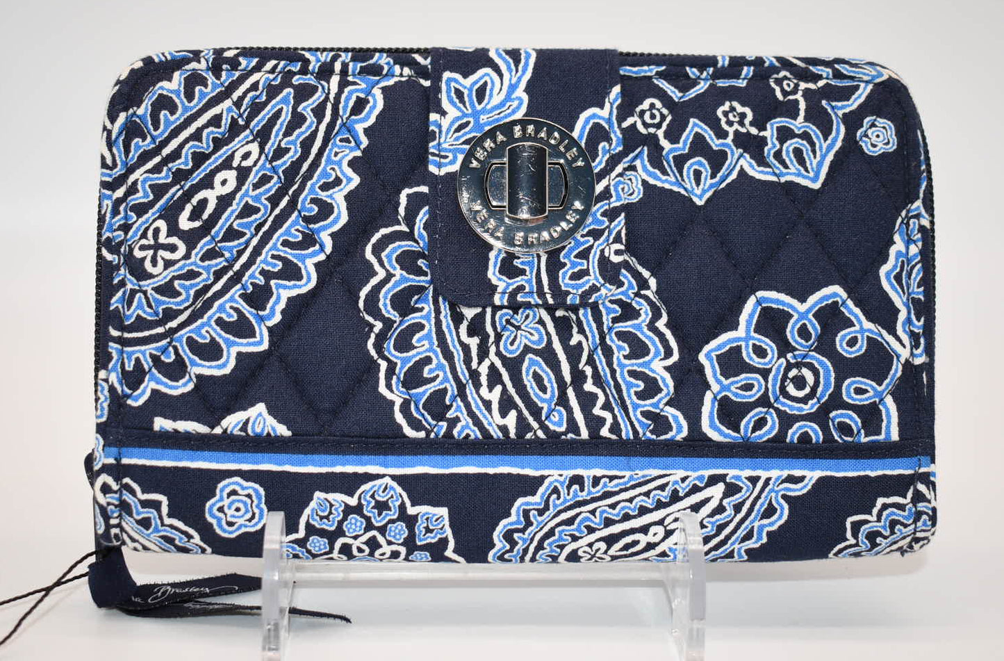 Vera Bradley Turnlock Wallet in "Blue Bandana" Pattern