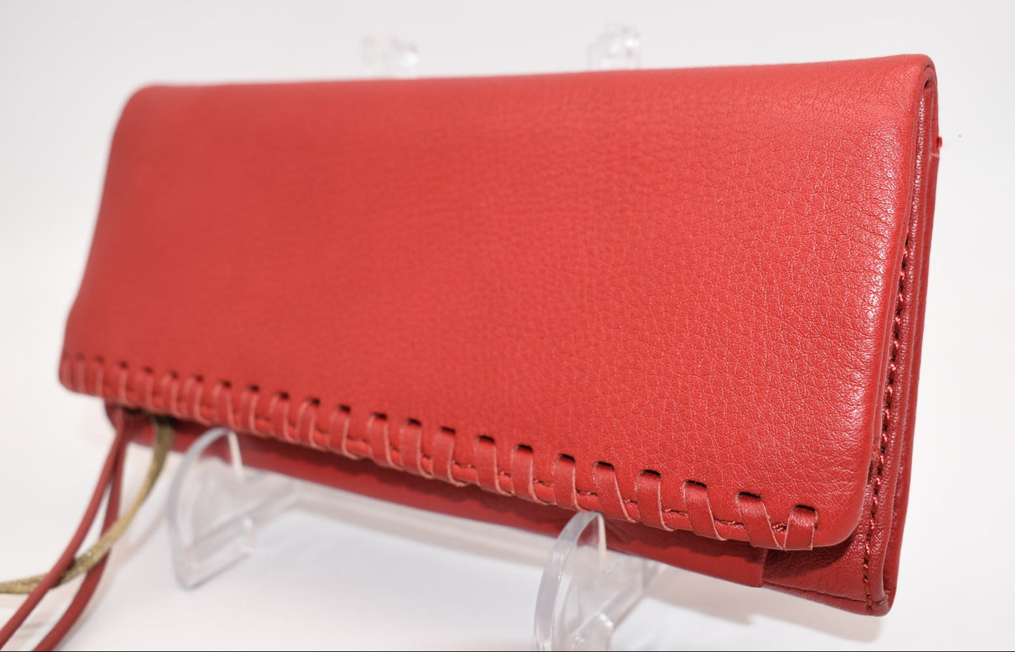 HOBO INTL Leather Wade Wallet in Scarlet Red