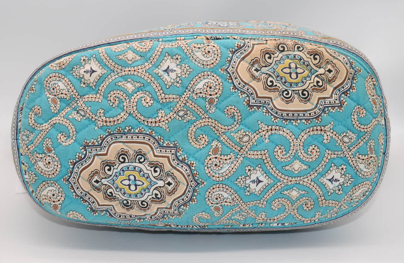 Vera Bradley Large Angled Tote Bag in "Totally Turquoise" Pattern