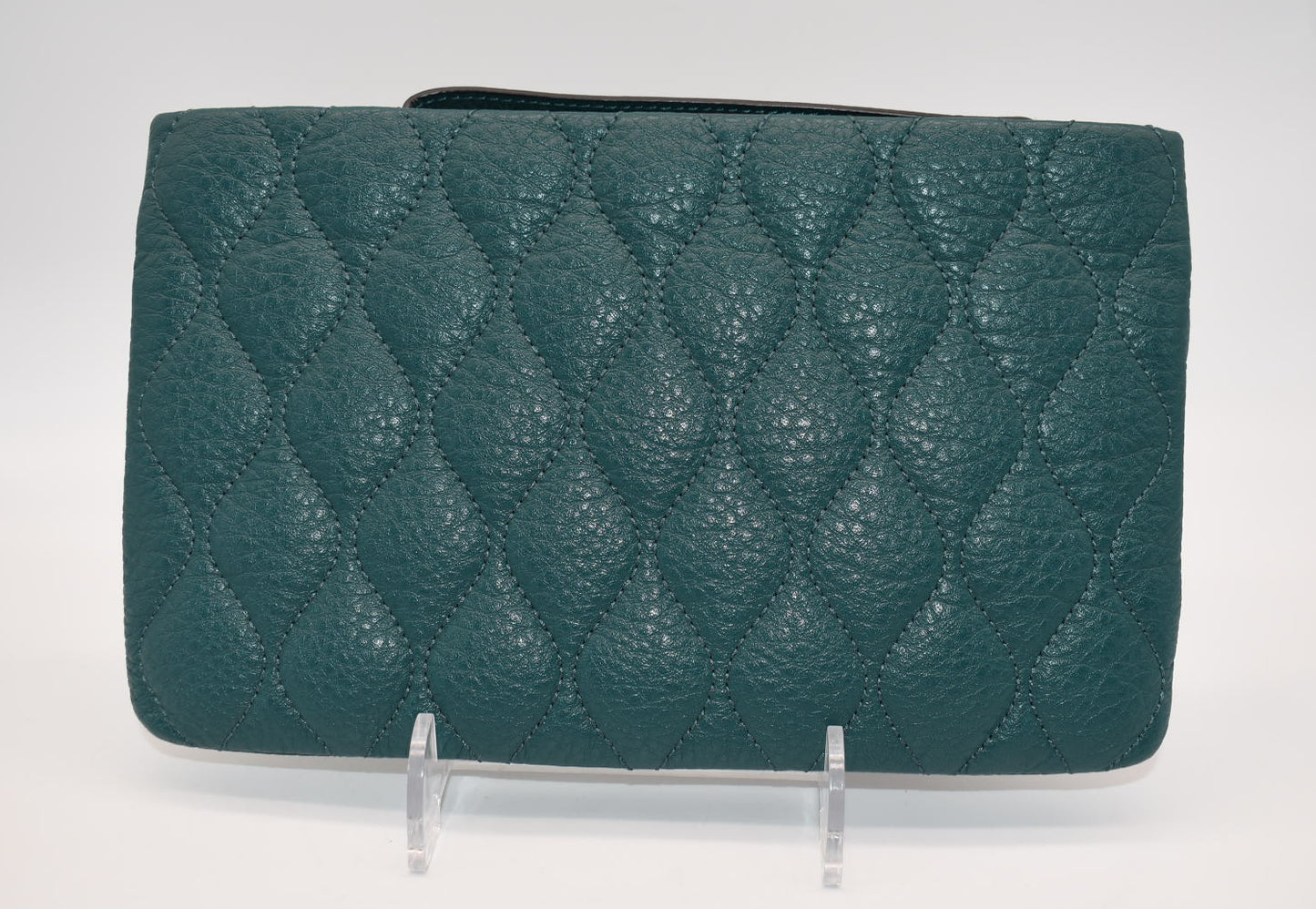 Vera Bradley Quilted Leather Mia Wristlet in Forest Green