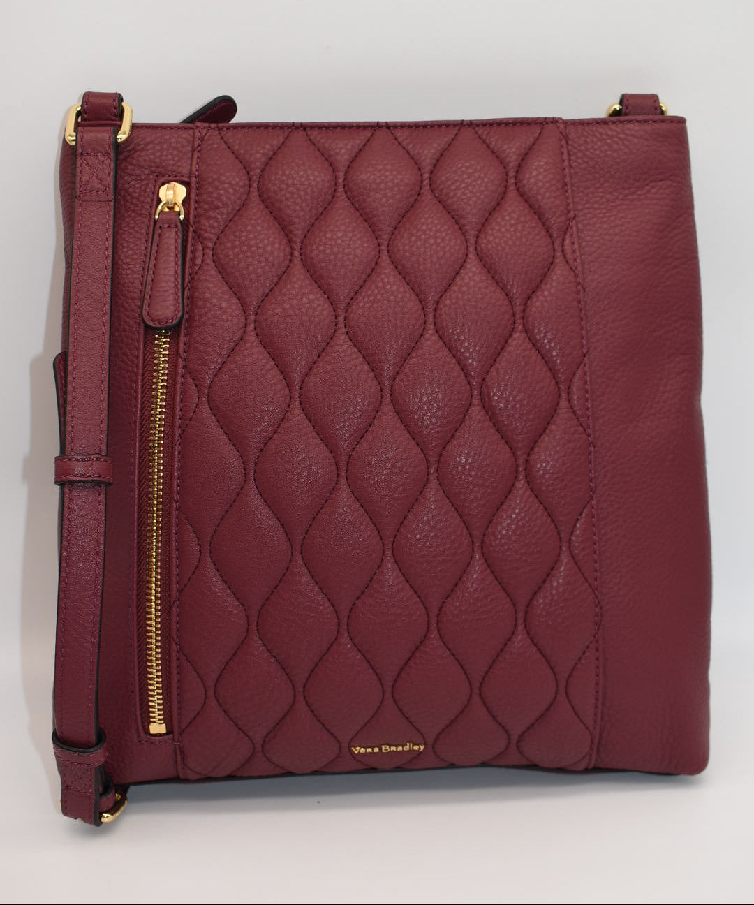Vera Bradley Quilted Leather Molly Crossbody Bag in "Claret" Color