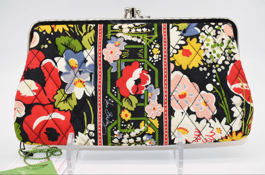 Vera Bradley Double Kisslock Clutch Wallet in "Poppy Fields" Pattern