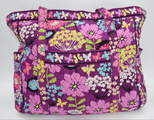 Vera Bradley Get Carried Away Tote Bag in "Flutterby" Pattern