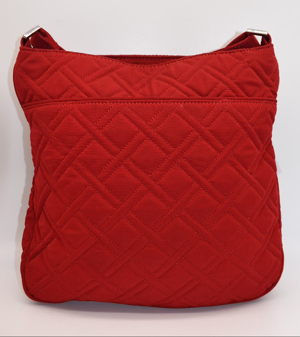 Vera Bradley Microfiber Triple Zip Hipster Crossbody Bag in "Tango Red"