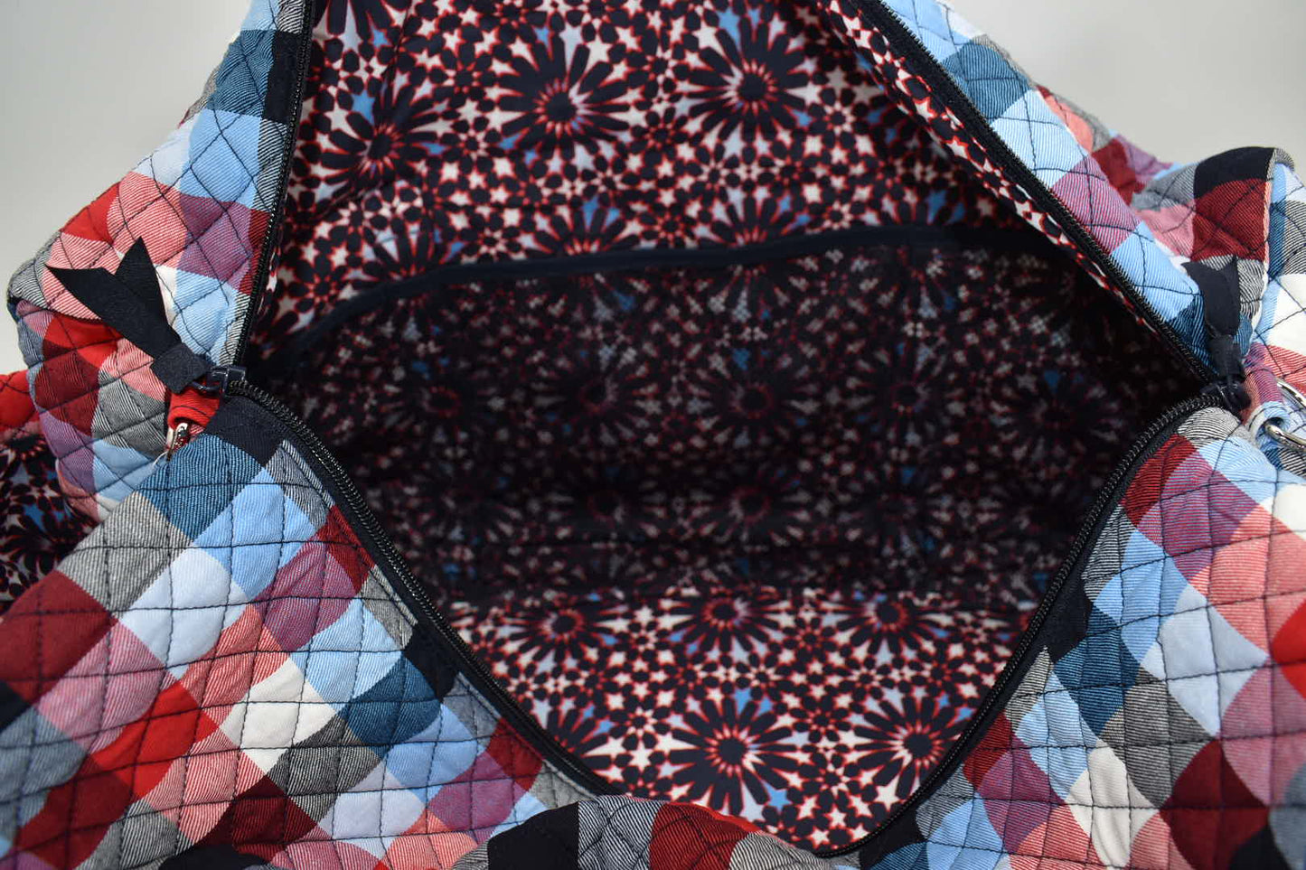 Vera Bradley Large Travel Duffel Bag in "Patriotic Plaid" Pattern