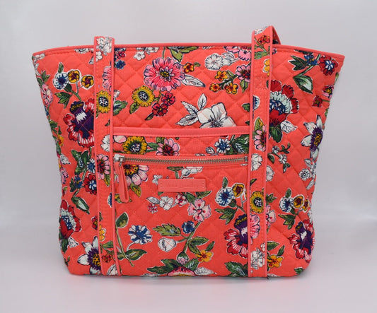 Vera Bradley Small Vera Tote Bag in "Coral Floral" Pattern