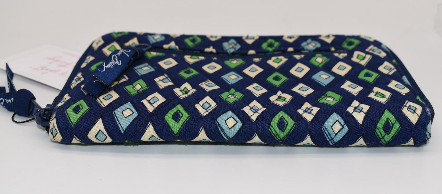 Vera Bradley Zip Around Wallet in "Mediterranean Blue" Pattern