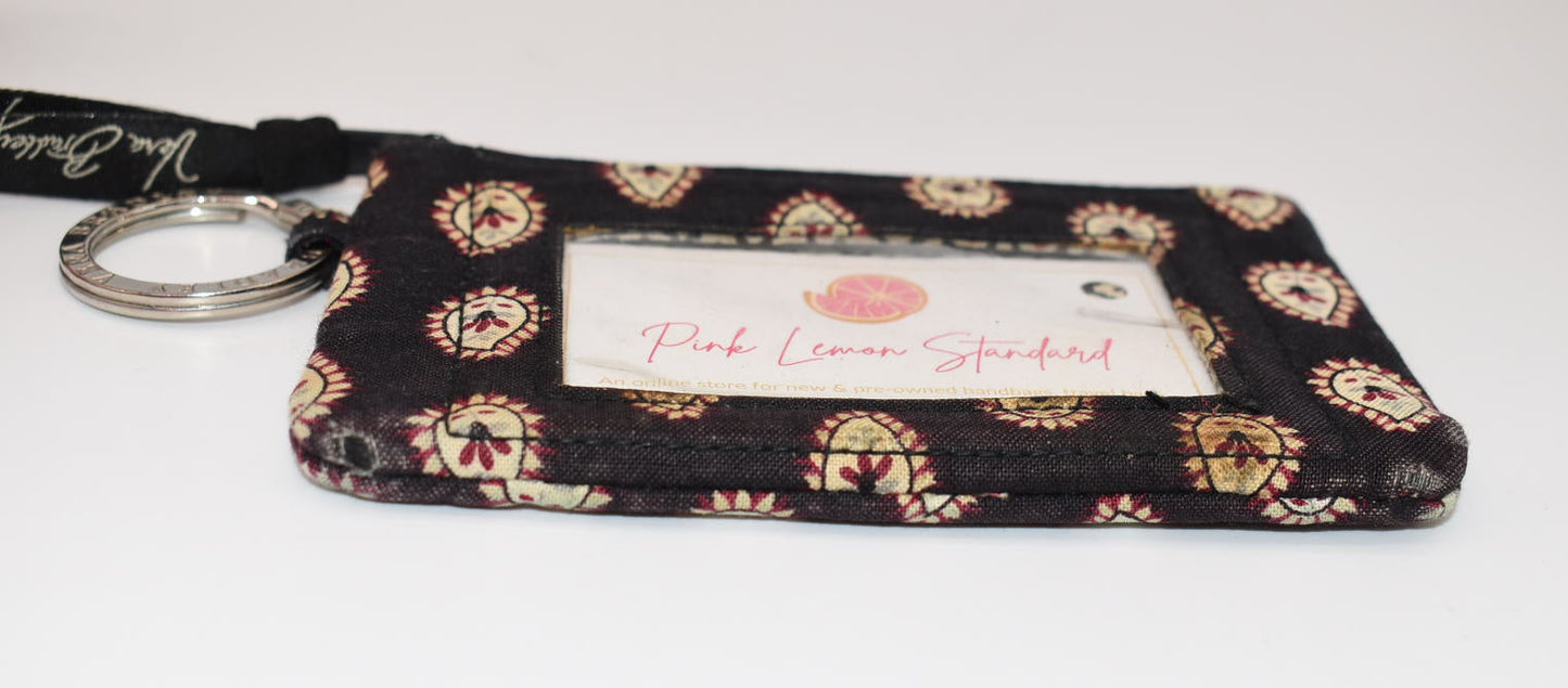 Vera Bradley Zip ID Case in "Classic Black" Pattern