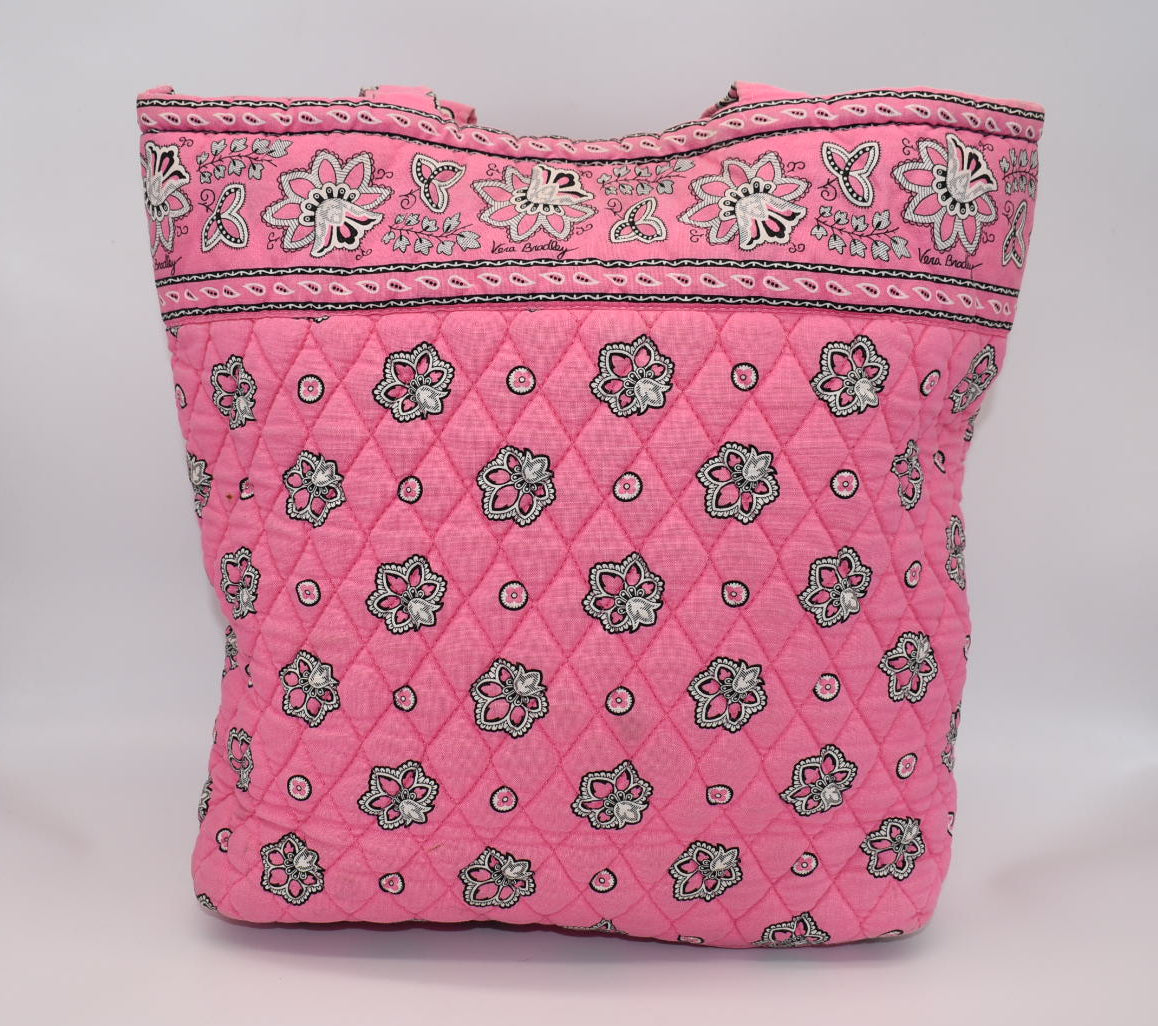 Vera Bradley Quilted Cotton Everyday Tote Bag in "Pink Bandana" Pattern