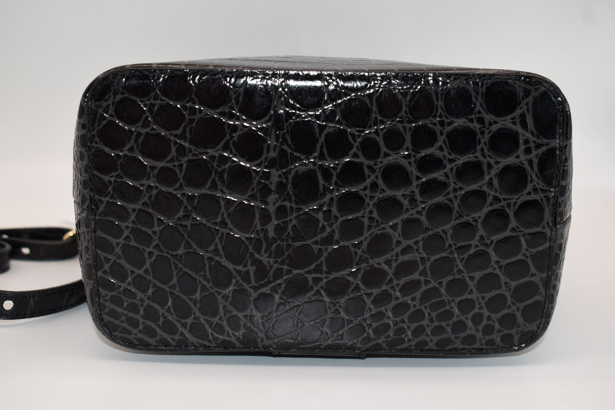 Brahmin Faith Top Handle Leather Convertible Bag in "Black Veil" Pattern