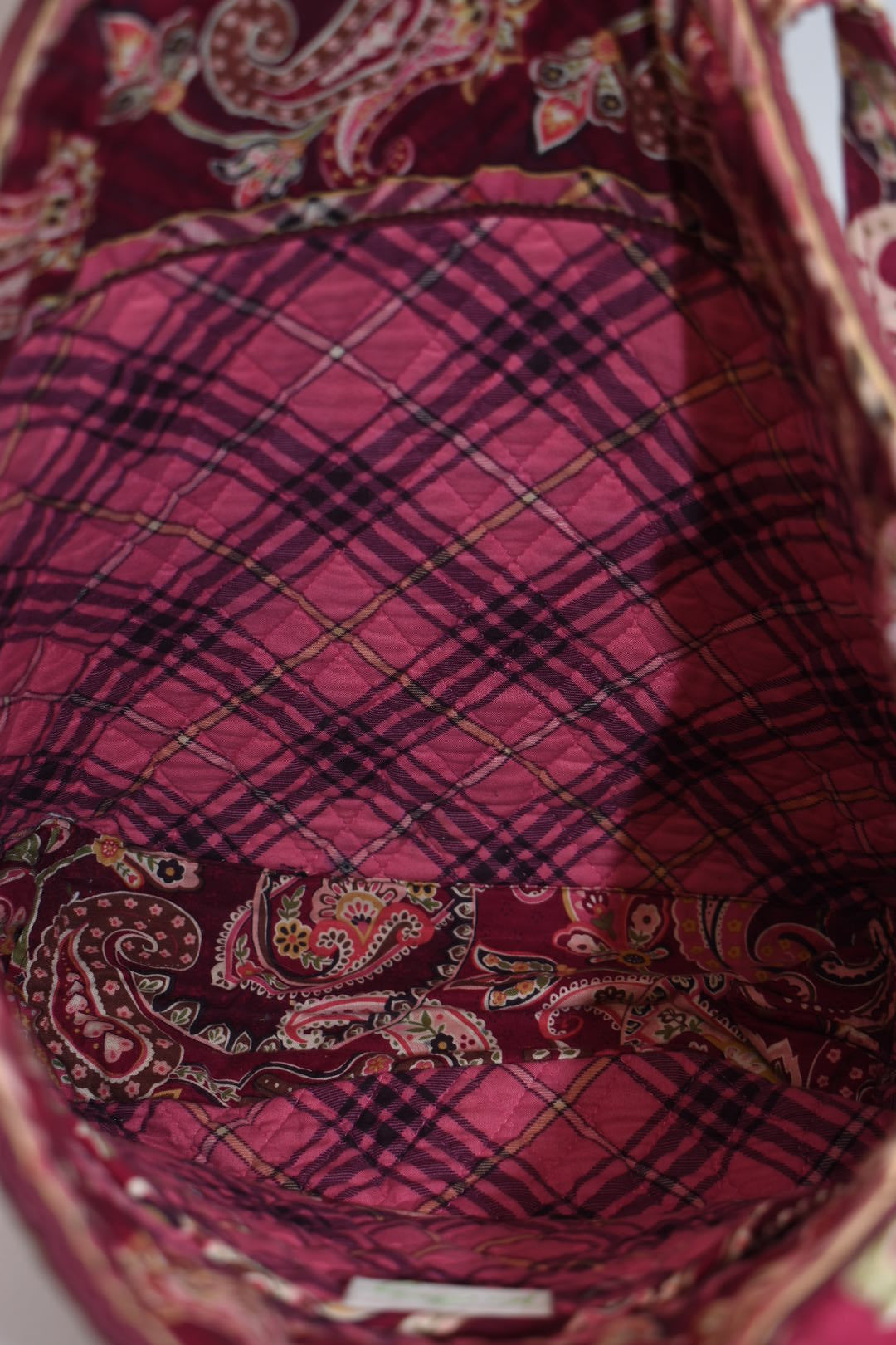 Vera Bradley Quilted Cotton Tote Bag in "Piccadilly Plum" Pattern
