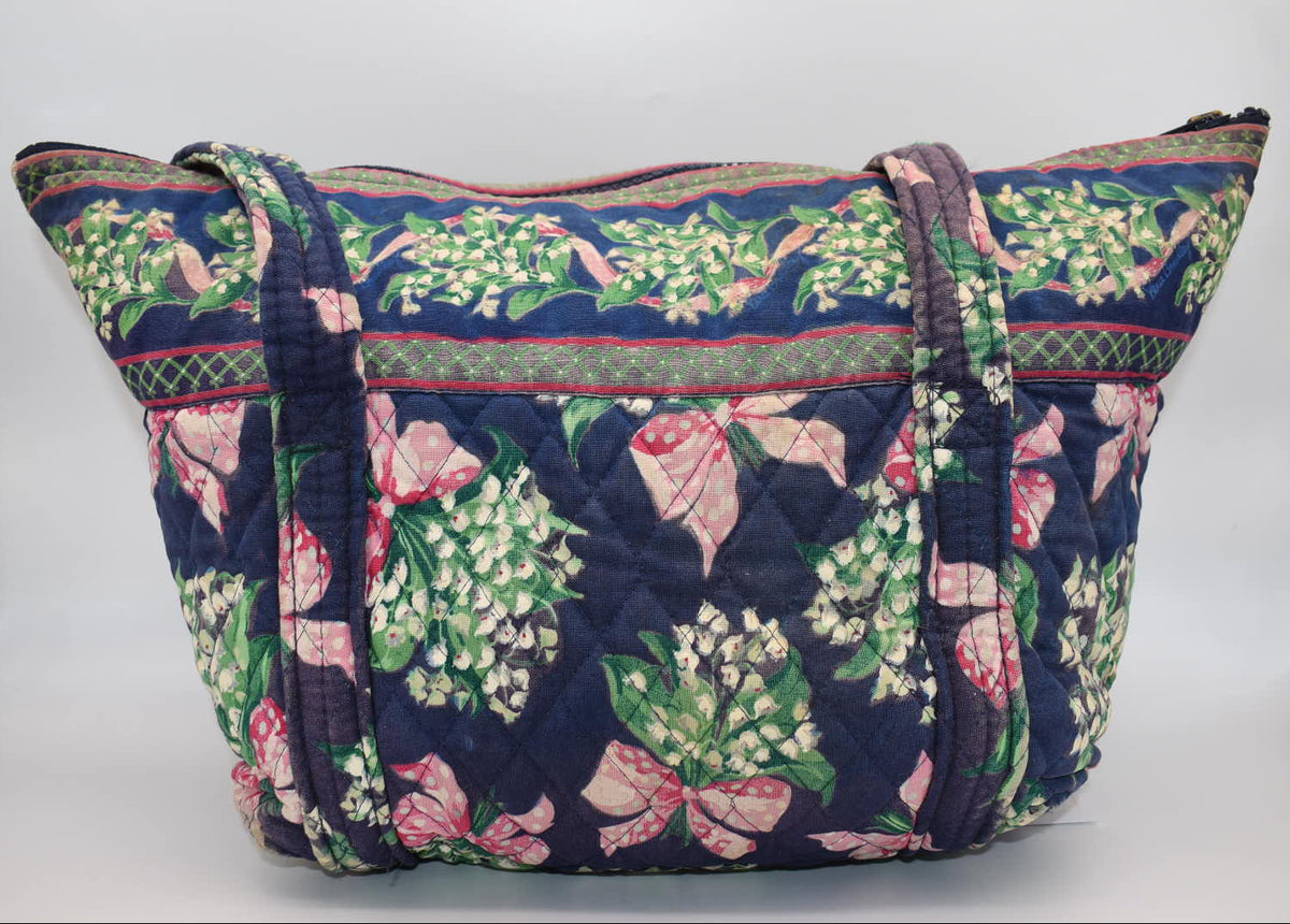 Vera Bradley Large Paddy Shoulder Tote Bag in "Return to Happiness-1999" Pattern