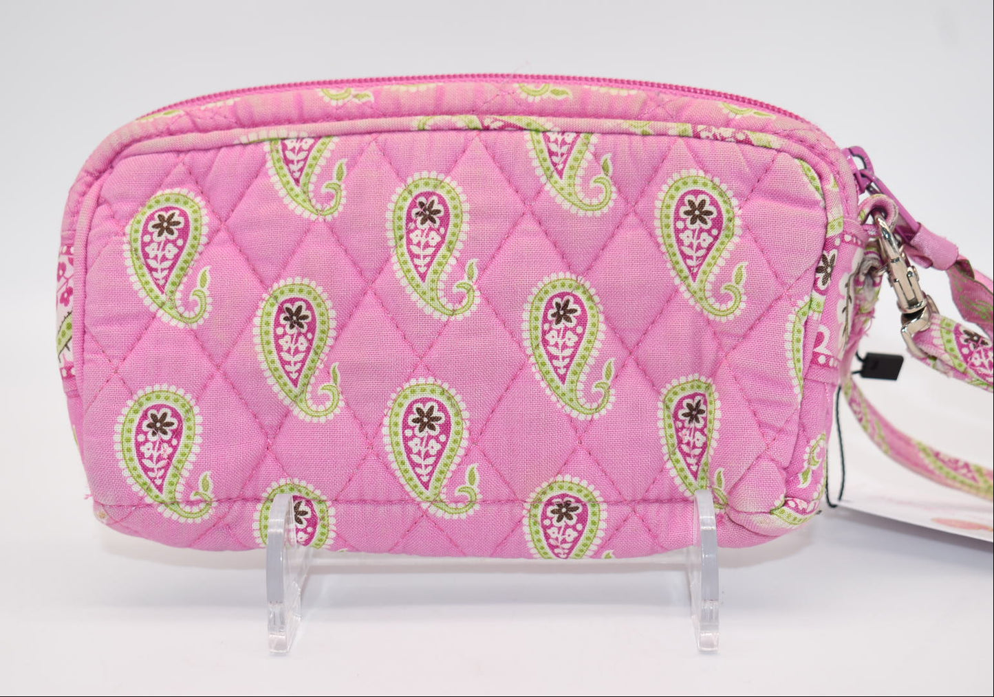 Vera Bradley Zip Top Wristlet Bag in "Bermuda Pink" Pattern