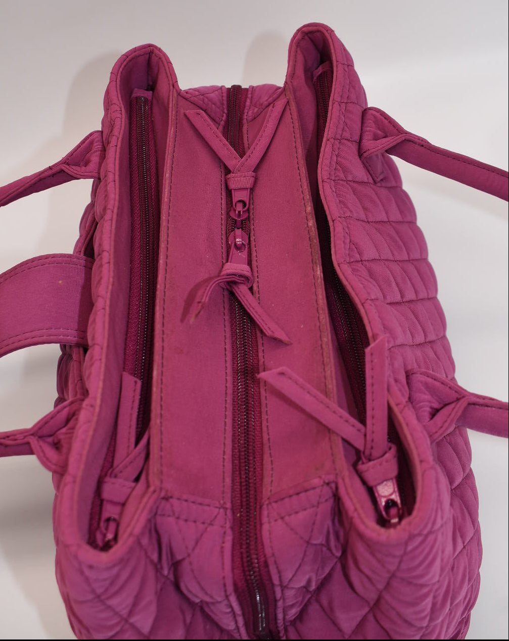 Vera Bradley Triple Compart Buckle Satchel Bag in Microfiber