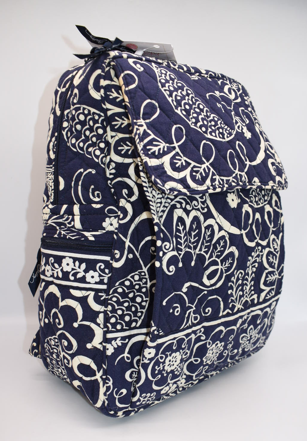 Vera Bradley Large Ultimate Backpack in "Twirly Birds- Navy" Pattern