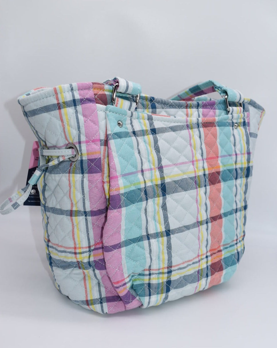 Vera Bradley Glenna Satchel Bag in "Pastel Plaid" Pattern