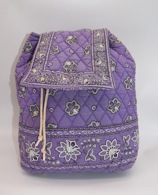 Vera Bradley Mimi Vintage Style Backpack in Purple Bandana