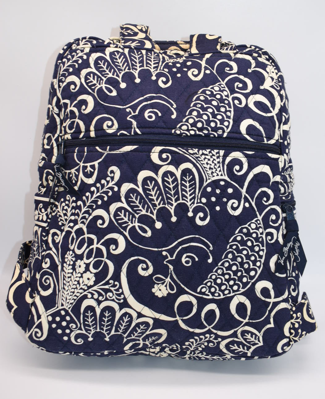 Vera Bradley Large Ultimate Backpack in "Twirly Birds- Navy" Pattern