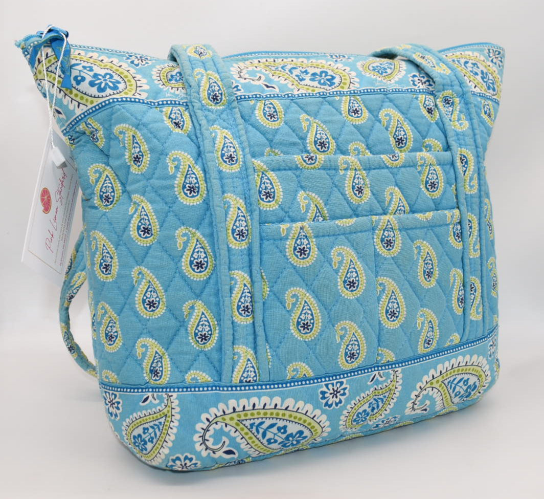 Vera Bradley Villager Tote Bag in "Bermuda Blue" Pattern