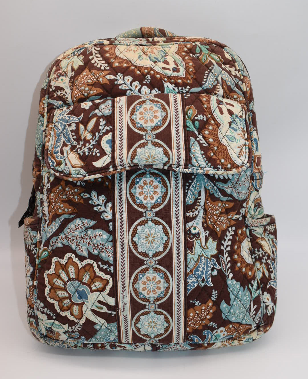 Vera Bradley Small Quilted Cotton Backpack in "Java Blue" Pattern