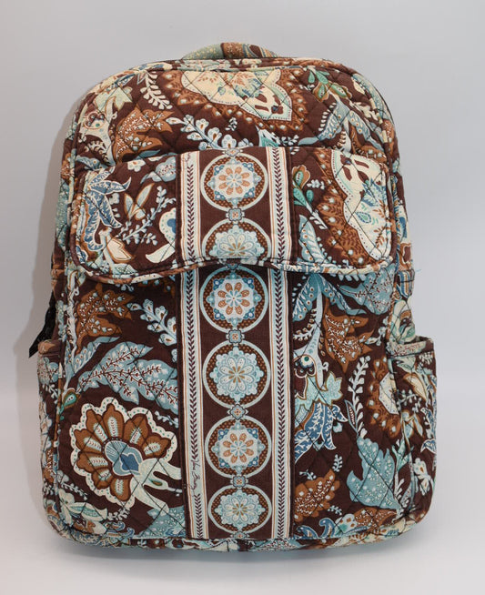 Vera Bradley Small Quilted Cotton Backpack in "Java Blue" Pattern