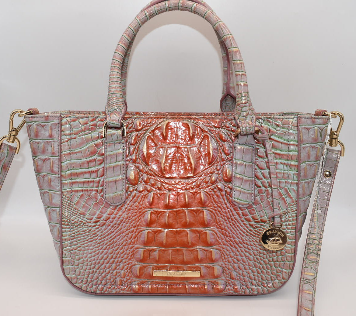Brahmin Small Ashlee Satchel Bag in Flirty Ombre Melbourne