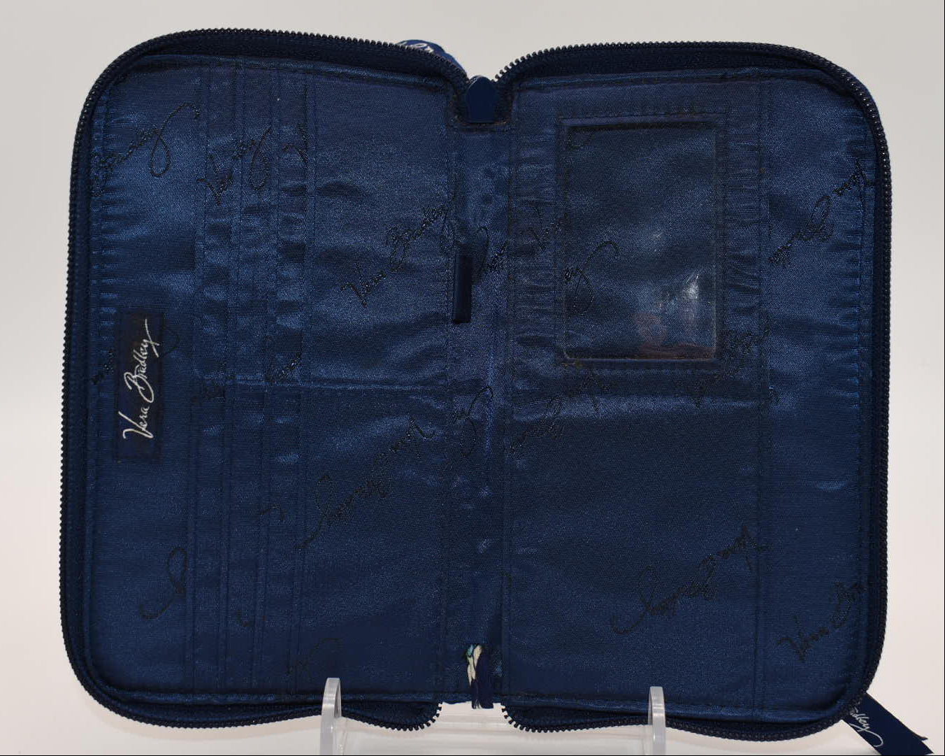 Vera Bradley Zip Around Wallet in "Mediterranean Blue" Pattern