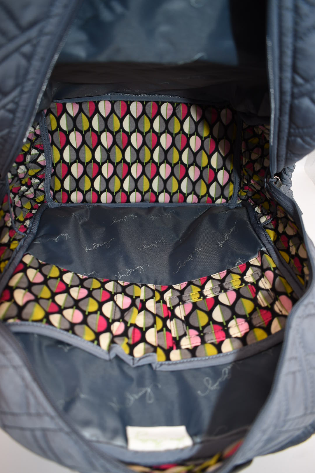 Vera Bradley Microfiber Campus Backpack in Gray