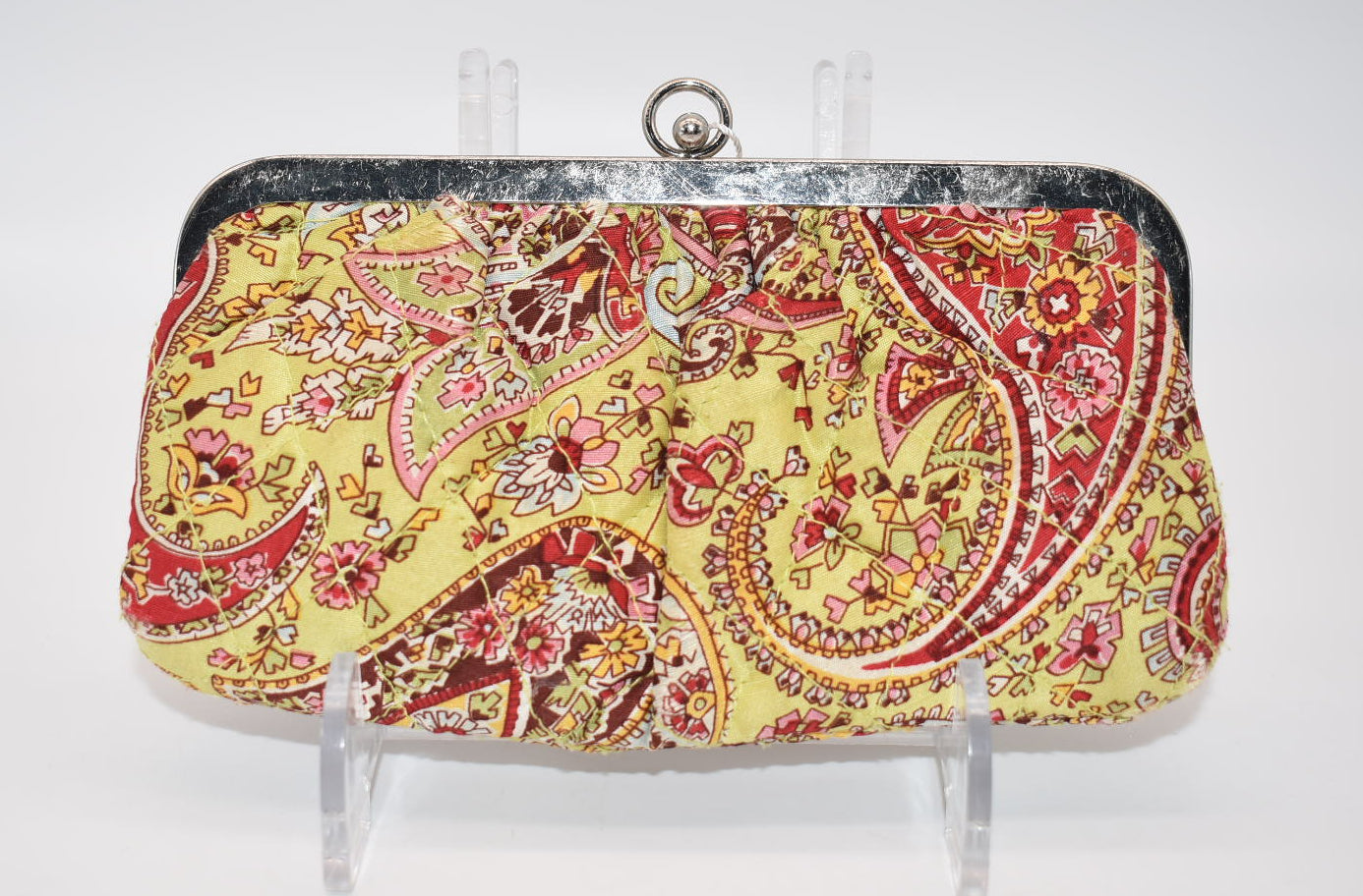 Vera Bradley Kisslock Clutch in "Pistachio Paisley" Pattern