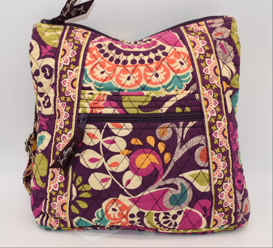Vera Bradley Hipster Crossbody Bag in "Plum Crazy" Pattern