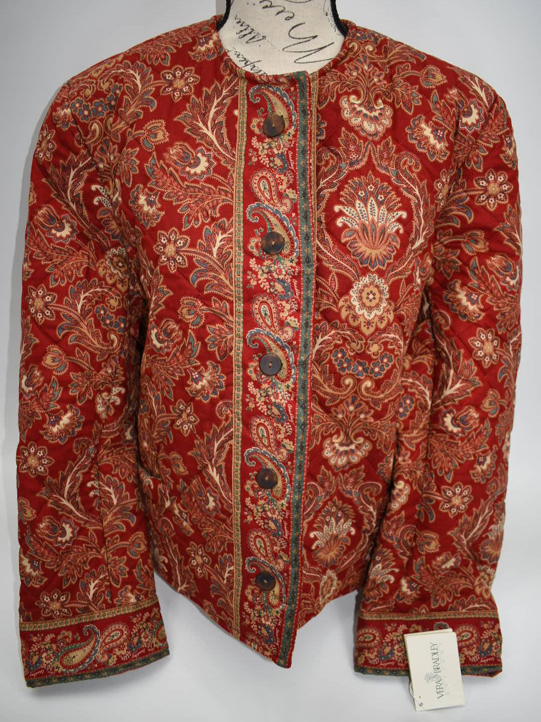 Vintage Vera Bradley Quilted Large Jacket in "Windsor -1995" Pattern