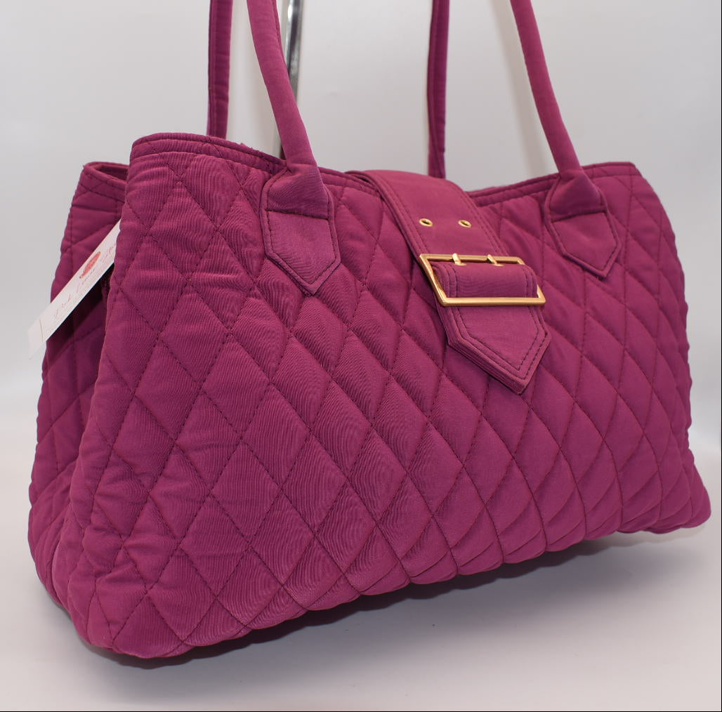 Vera Bradley Triple Compart Buckle Satchel Bag in Microfiber