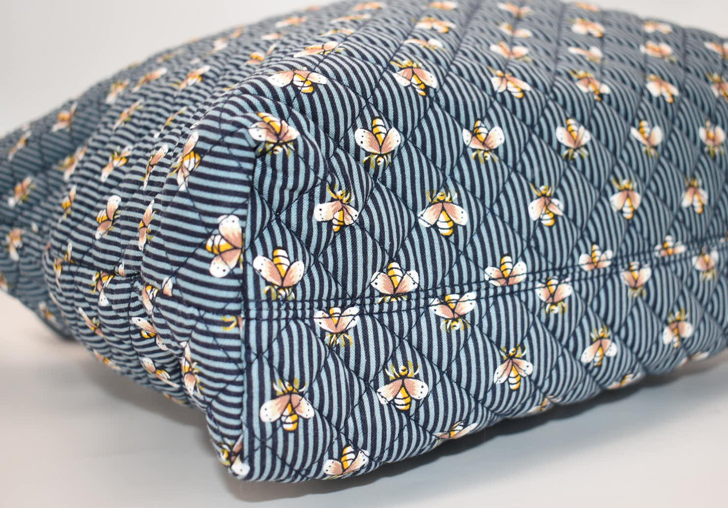 Vera Bradley Quilted Cotton Tote Bag in "Bee Navy" Pattern