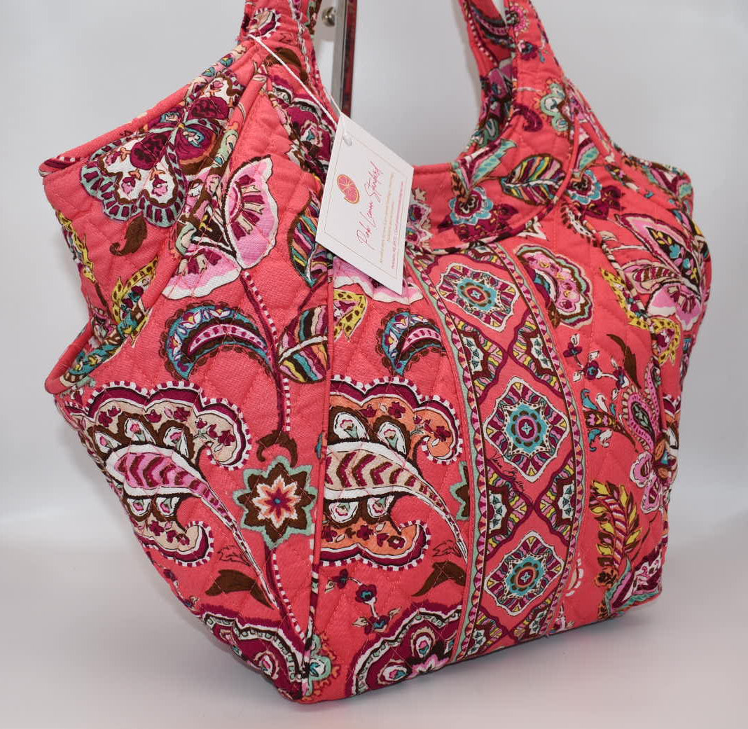 Vera Bradley Side By Side Tote Bag in "Call Me Coral" Pattern