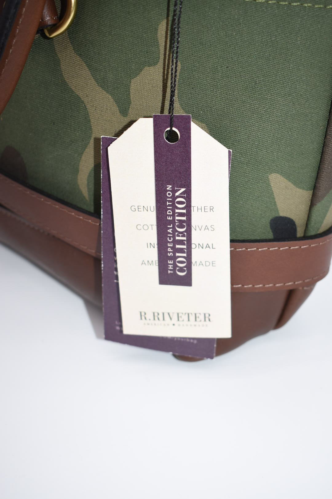 R. Riveter American *Special Edition* Otto Handbag in Camo & Brown Leather