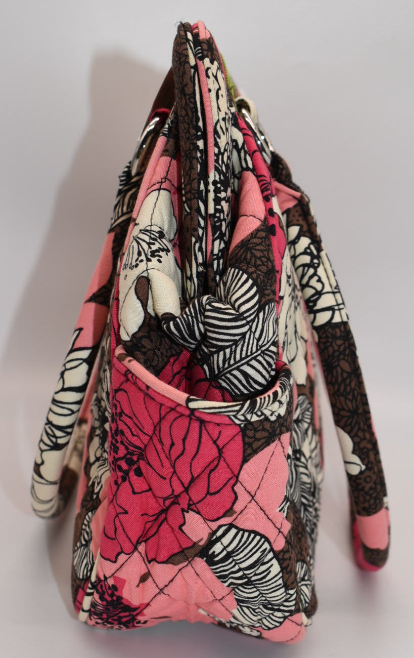 Vera Bradley Frame Satchel Bag in "Mocha Rouge" Pattern