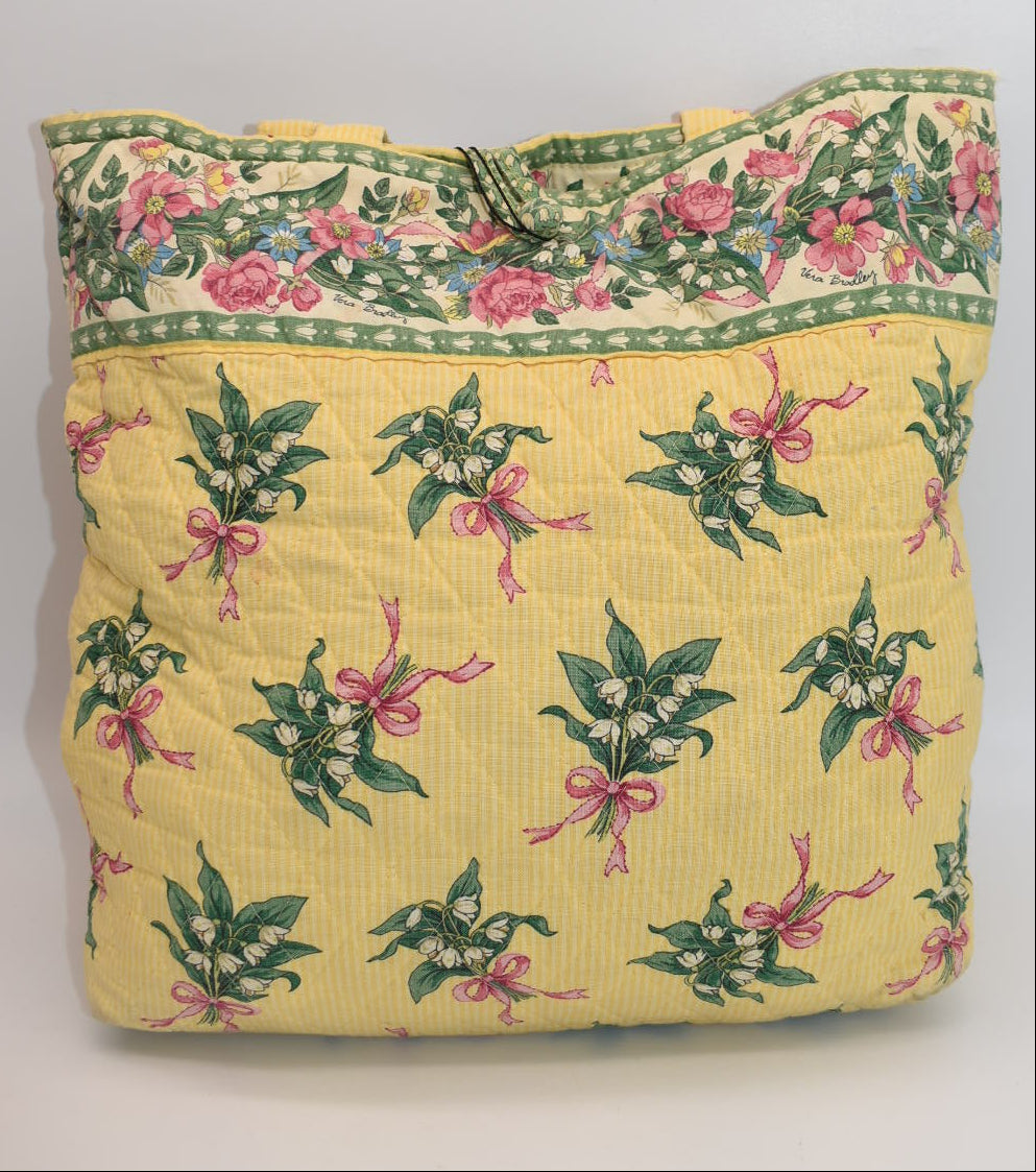 Vera Bradley Quilted Cotton Tote Bag in "New Hope -Yellow" Pattern
