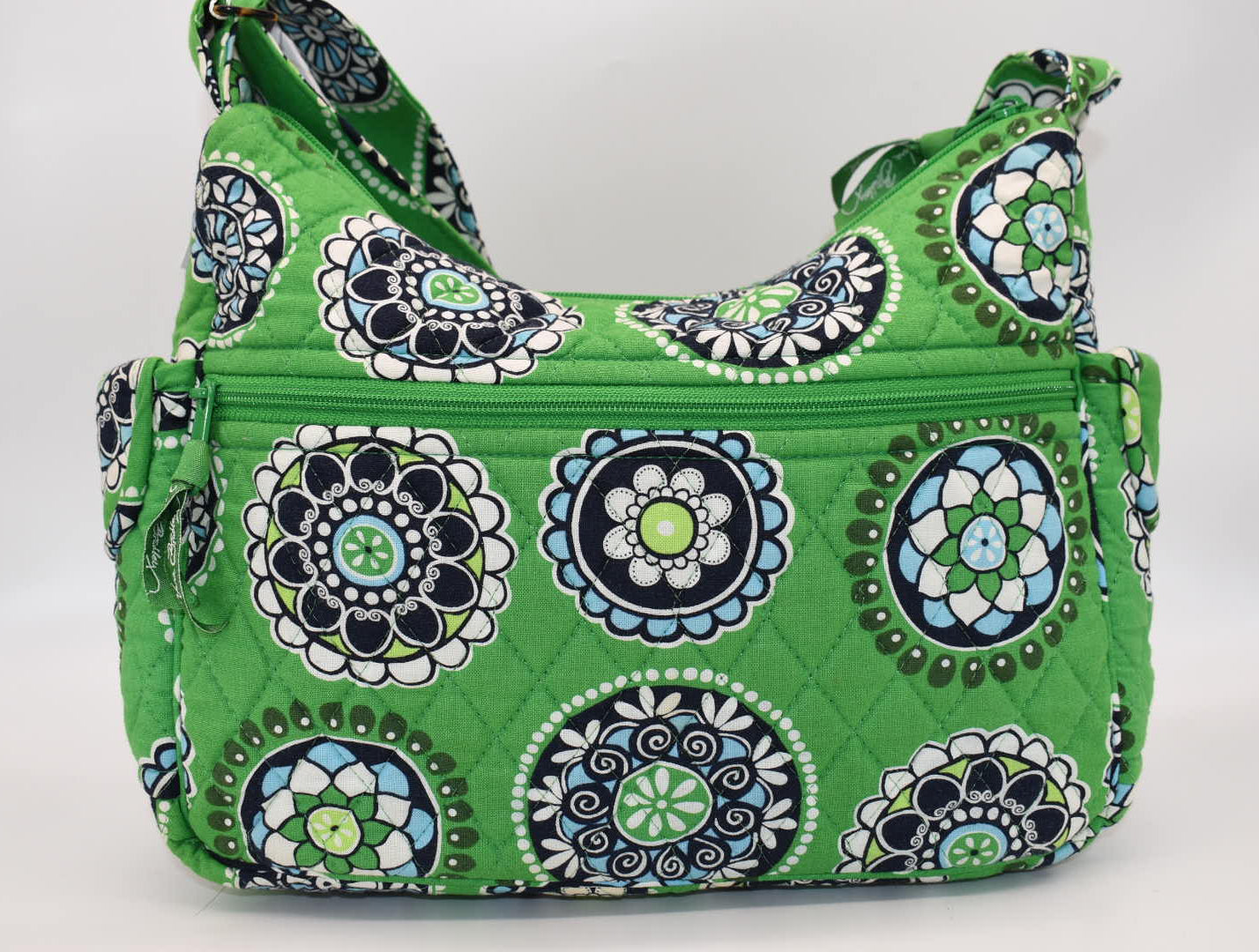 Vera Bradley On-the-Go Crossbody Bag in "Cupcakes Green" Pattern