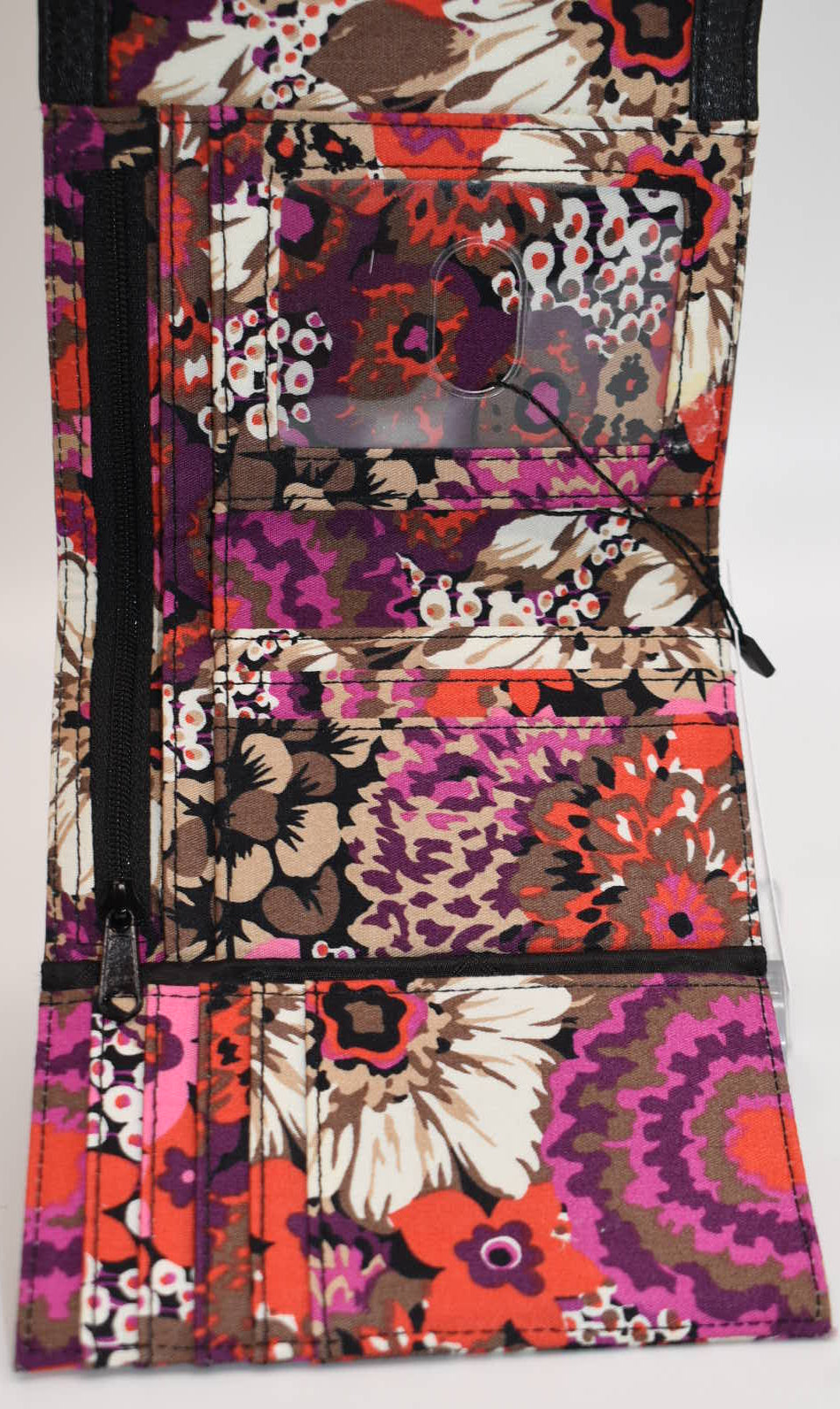 Vera Bradley Compact Riley Wallet in Quilted Black Leather