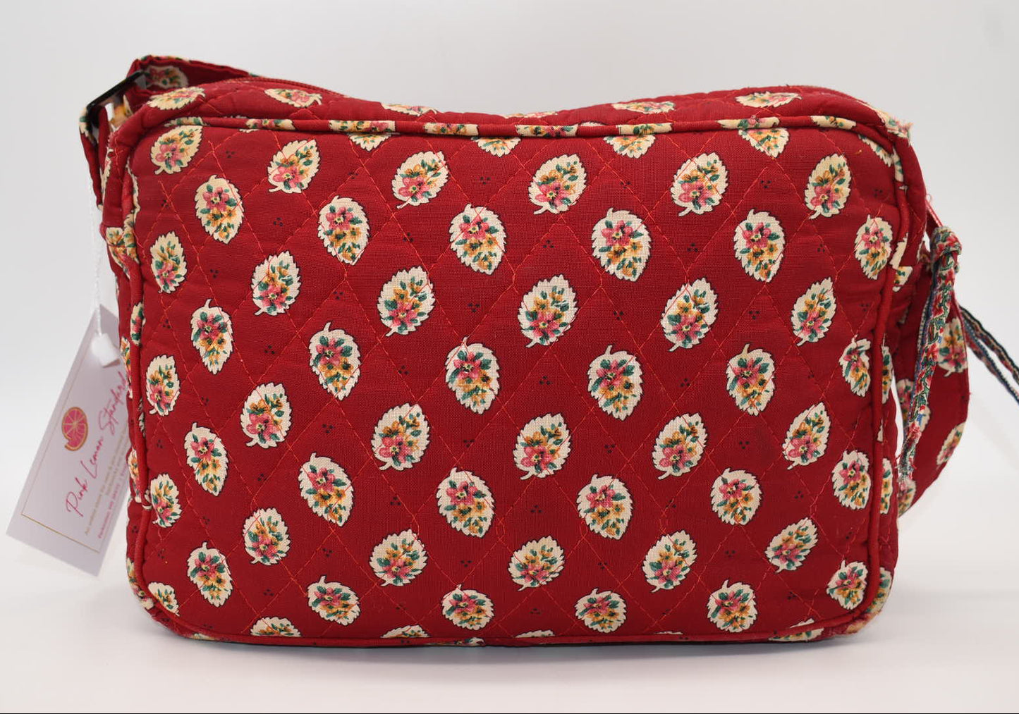 Vintage Vera Bradley East West Crossbody Bag in "Red Leaf - 1997" Pattern