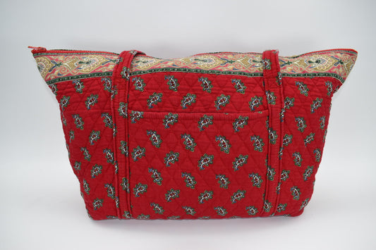 Vintage Vera Bradley Miller Travel Tote Bag in "Red - 1991" Pattern