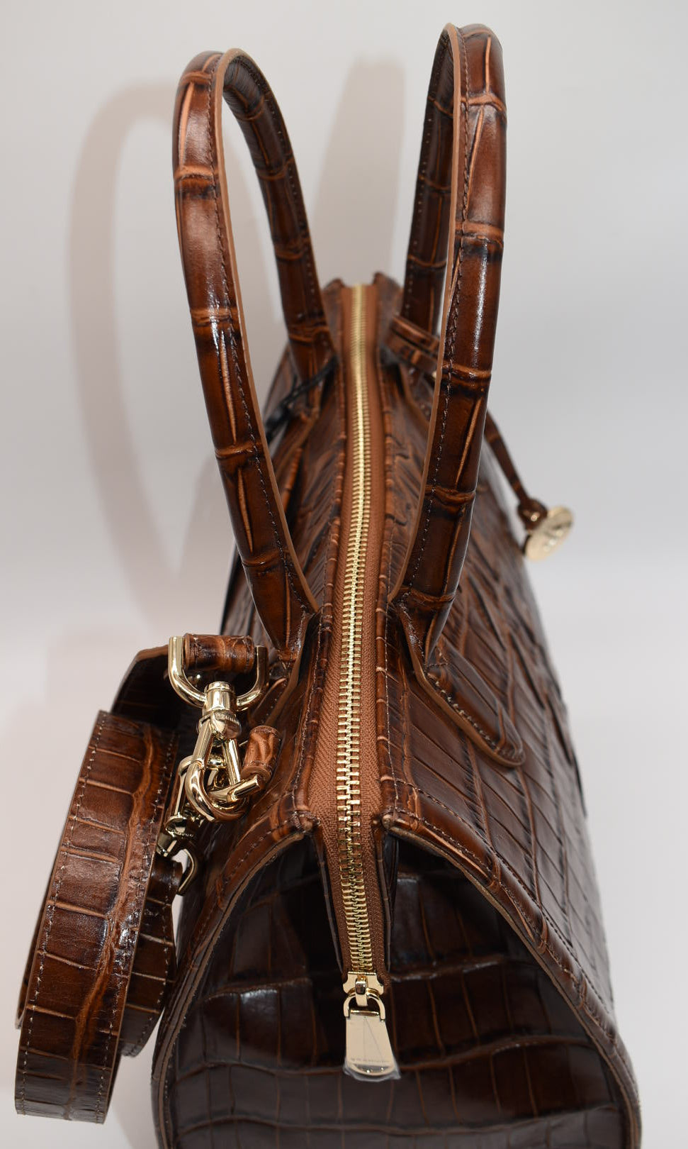 Brahmin Caroline Satchel Bag in Chestnut Marana