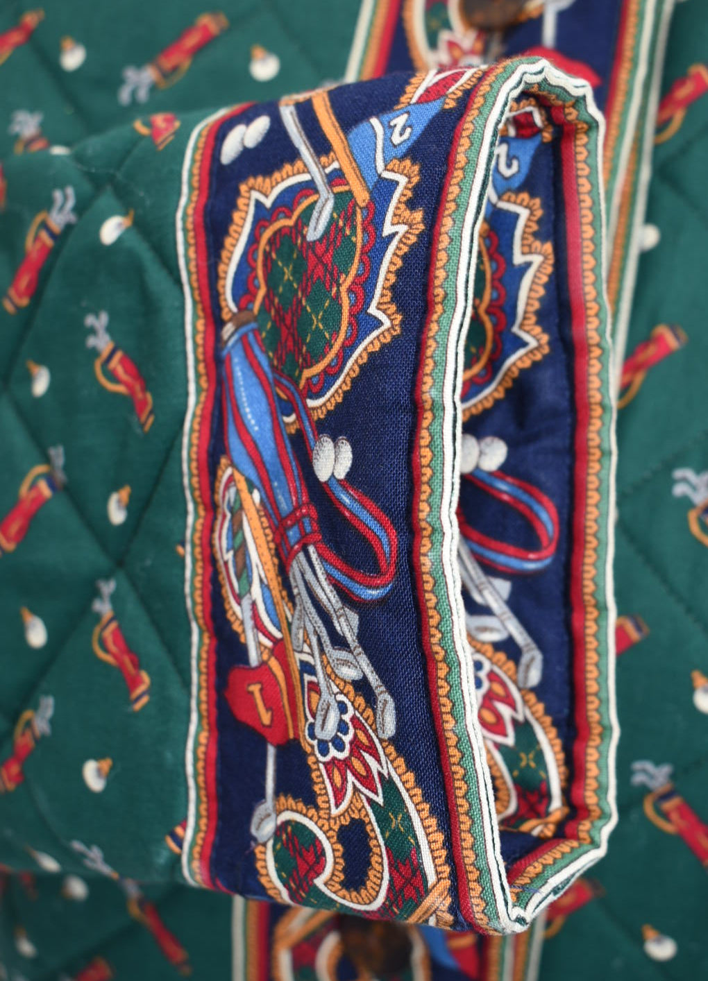 Vintage Vera Bradley Quilted Medium Jacket in "Golf Green-1995" Pattern