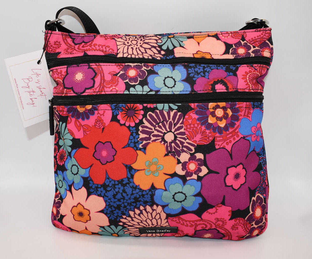 Vera Bradley Lighten Up Triple Zip Crossbody Bag in "Fiesta" Pattern