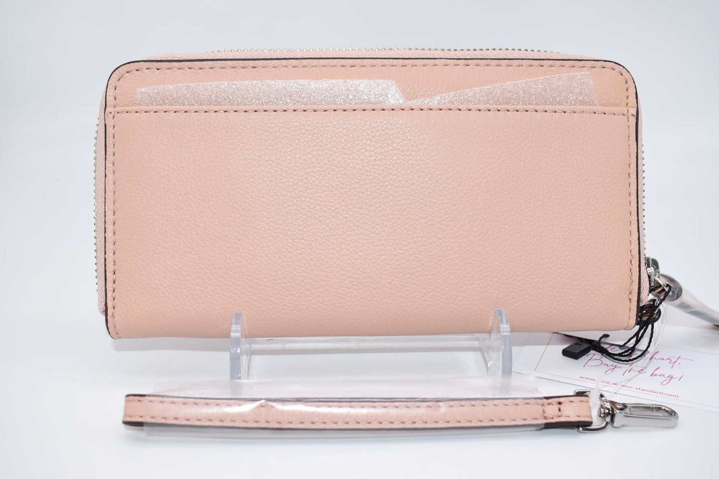 Vera Bradley Carryall RFID Leather Accordion Wristlet in Pink Sand