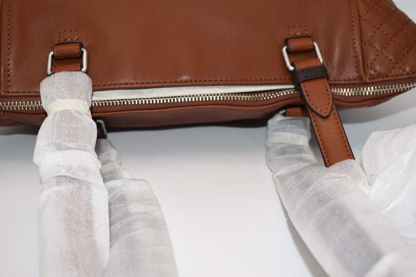 Vera Bradley Carryall Small Leather Tote Bag in Classic Mocha