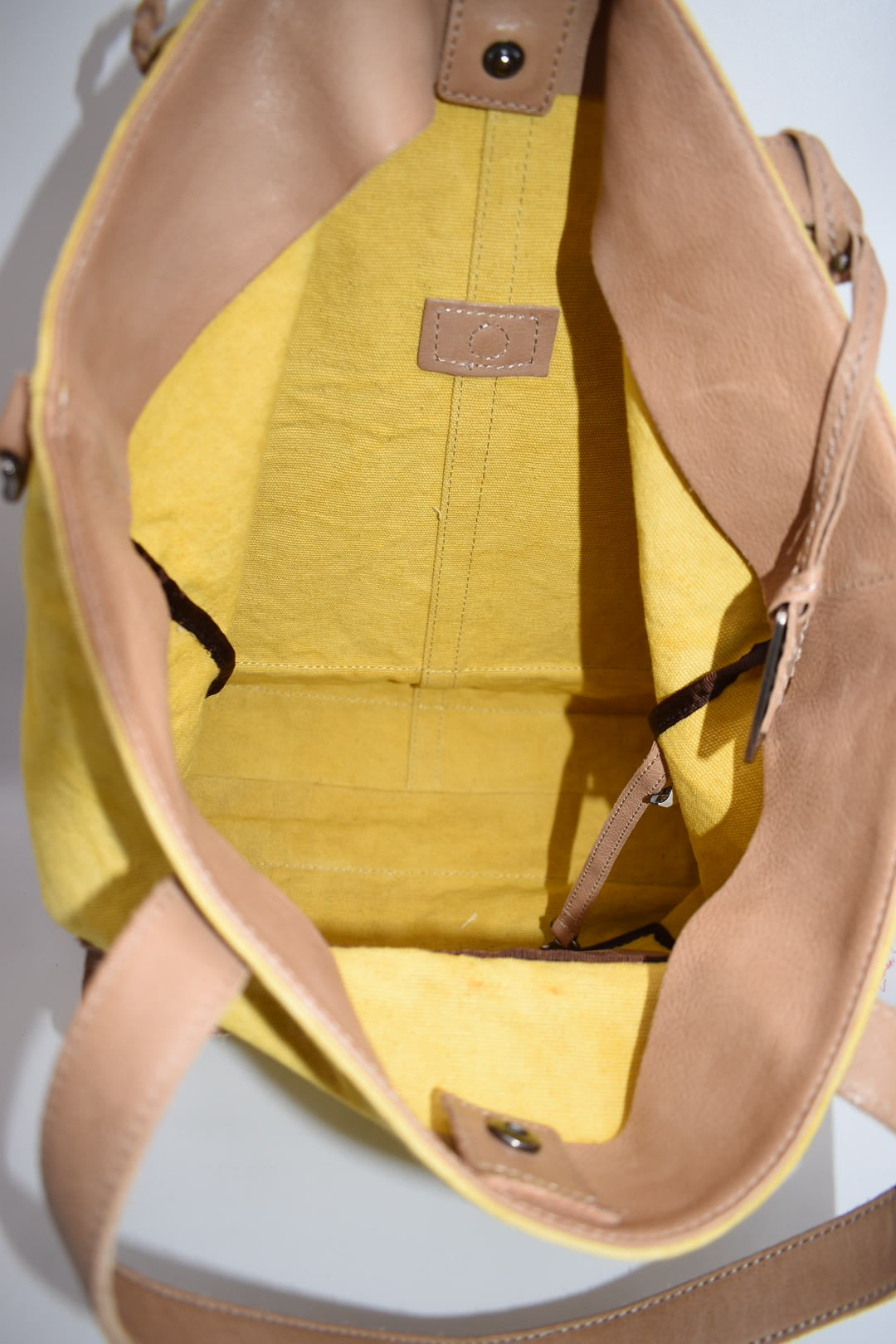 Frye Dani Canvas & Leather Tote Bag in Yellow