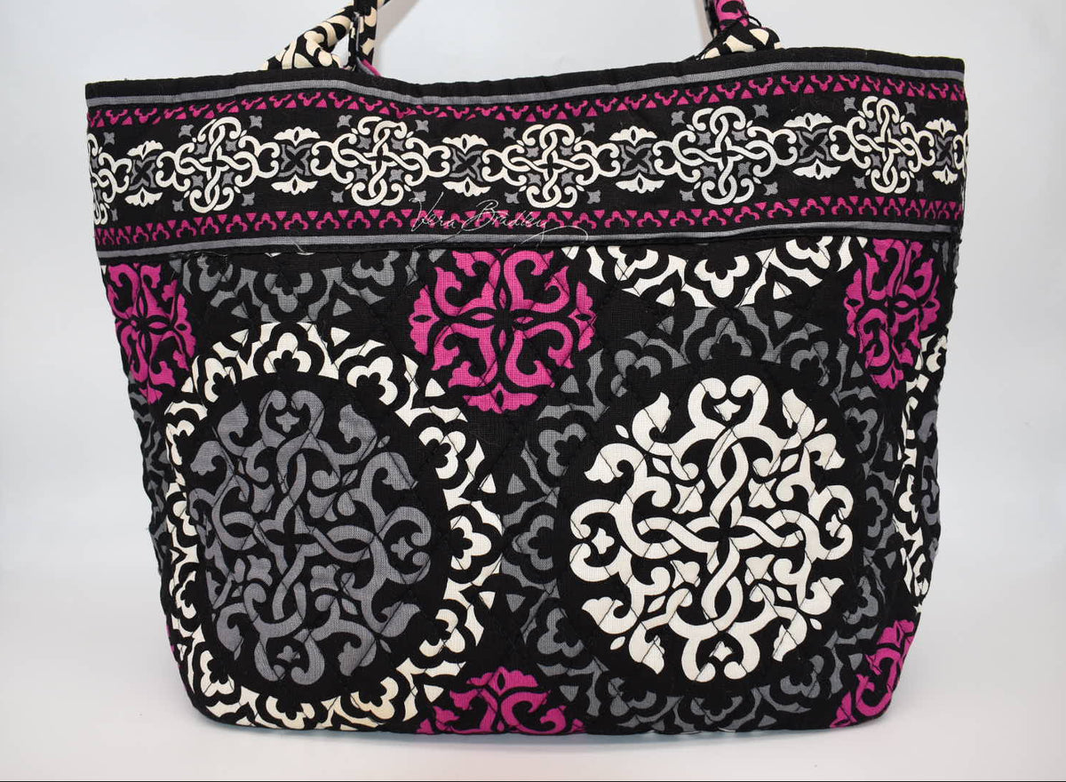 Vera Bradley Medium Open Tote Bag in "Canterberry Magenta: Pattern