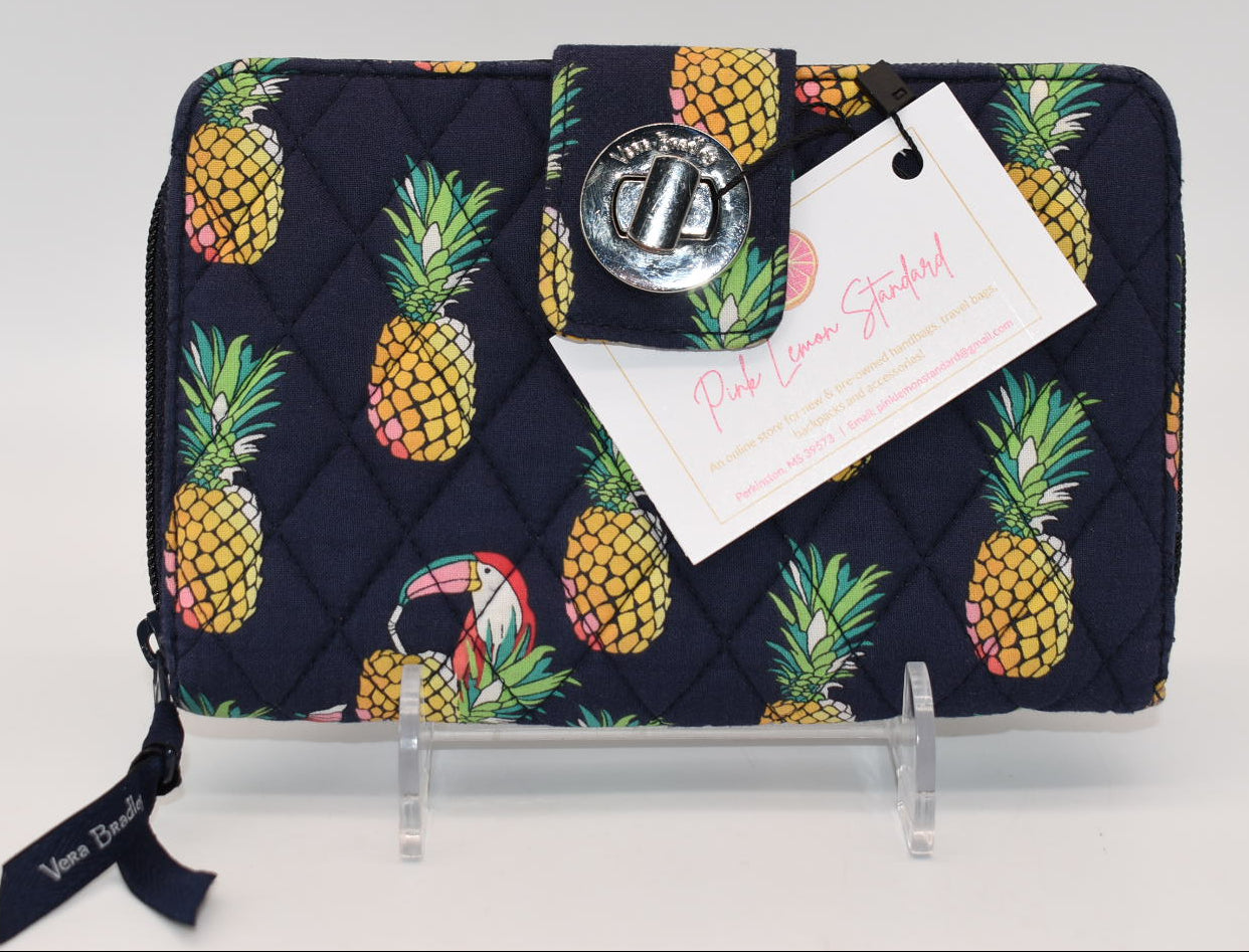 Vera Bradley RFID Turnlock Wallet in "Toucan Party"Pattern