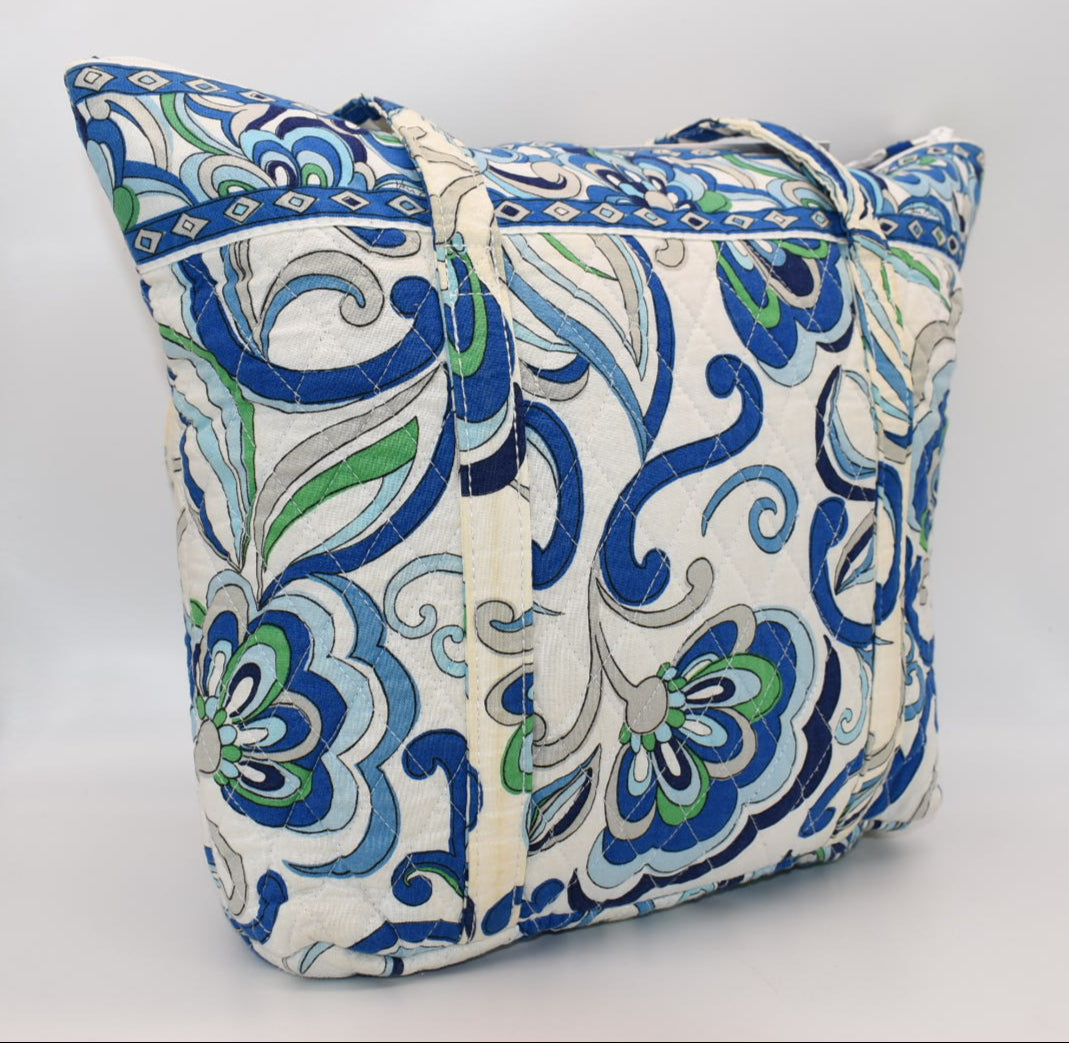Vera Bradley Villager Tote Bag in "Mediterranean White" Pattern
